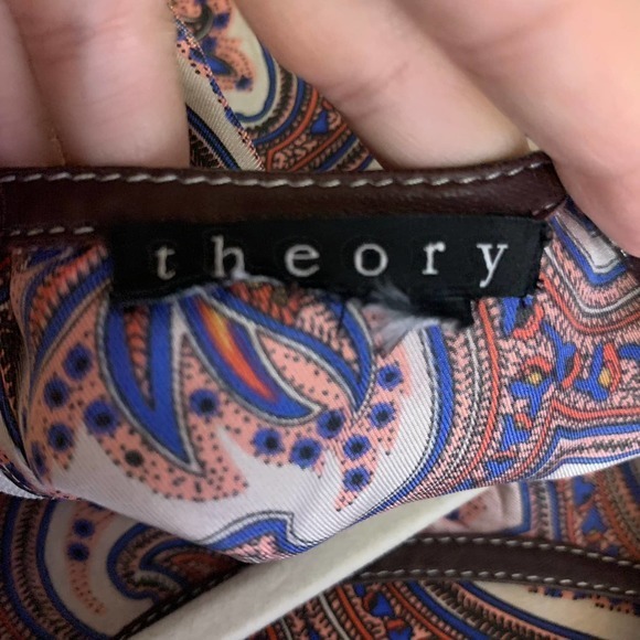 THEORY Red & Blue Brindina Veranda Paisley Silk Shift Dress - Picture 11 of 14